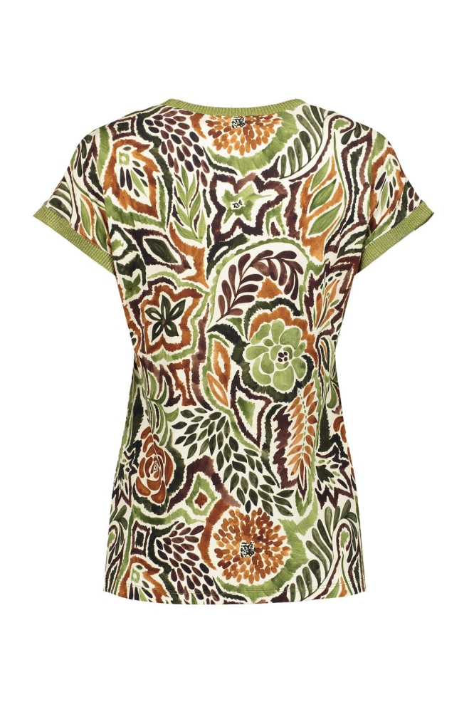 SARAH TOP MET PRINT 42053 60 Olive/Caramel